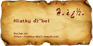 Hlatky Ábel névjegykártya